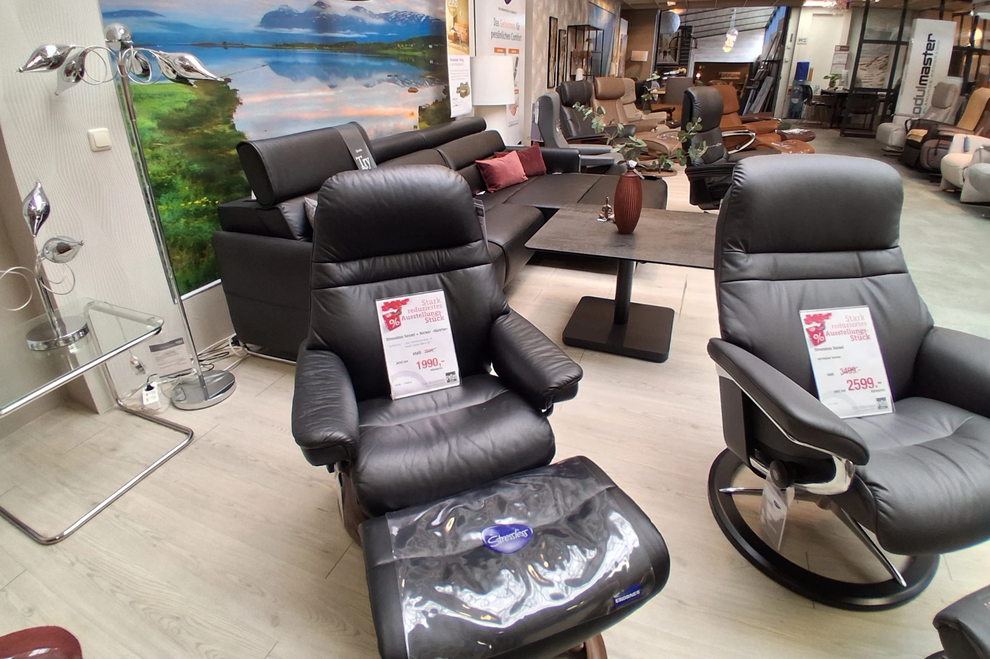 Stressless Sessel mit Hocker Sunrise Paloma Black
