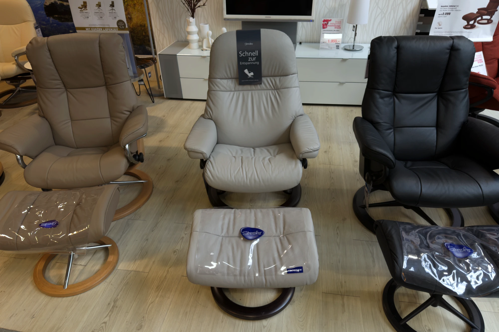 Stressless Sessel mit Hocker Sunrise Batick Grey