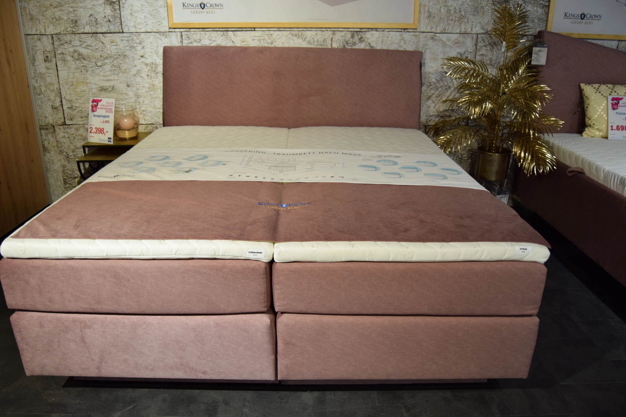 Boxspringbett Kings Crown mit Stauraum - Exklusiver Abverkauf