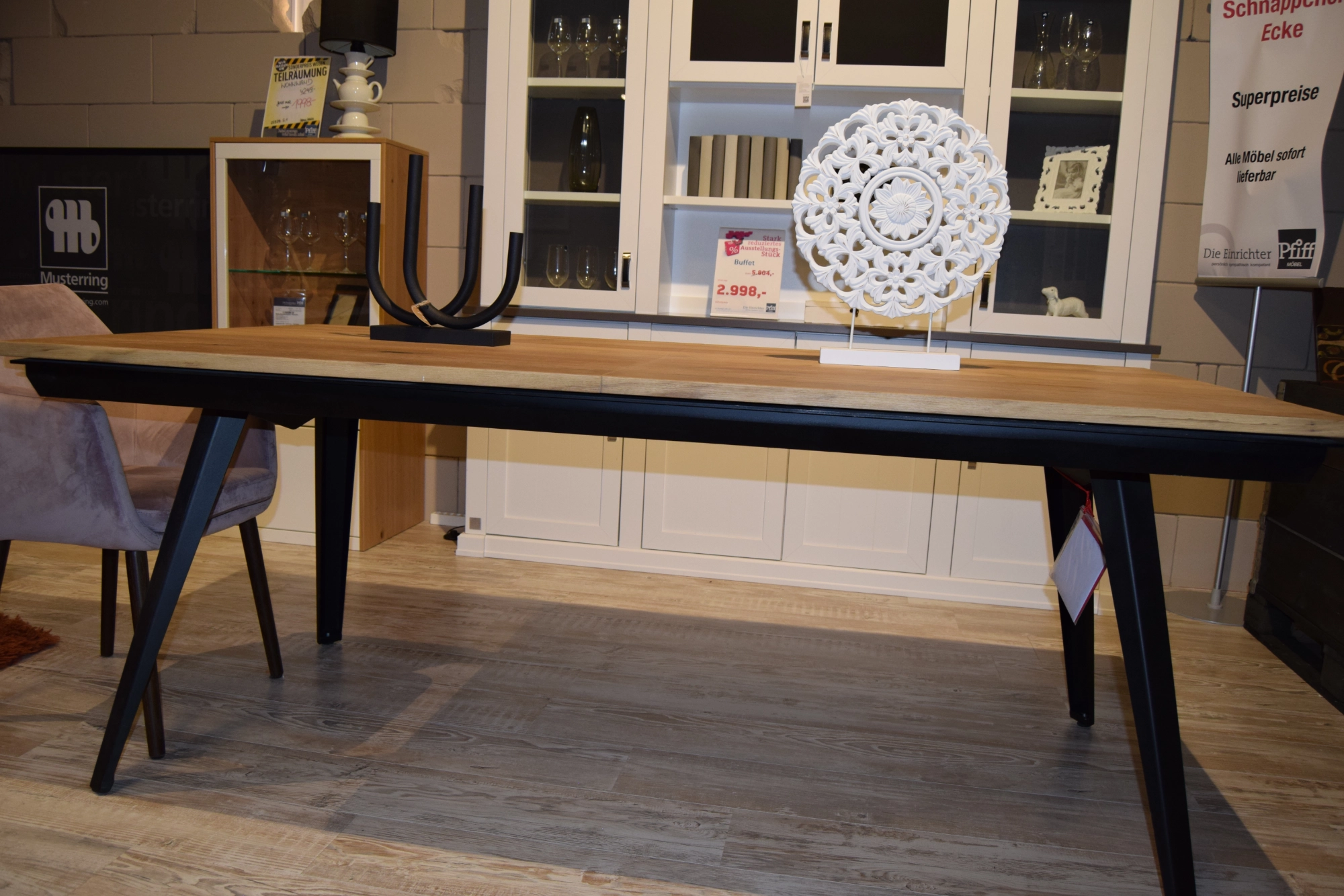 Habufa Esstisch City – Eiche railway brown mit schwarzem Metallgestell Habufa Esstisch City – Eiche railway brown mit schwarzem Metallgestell